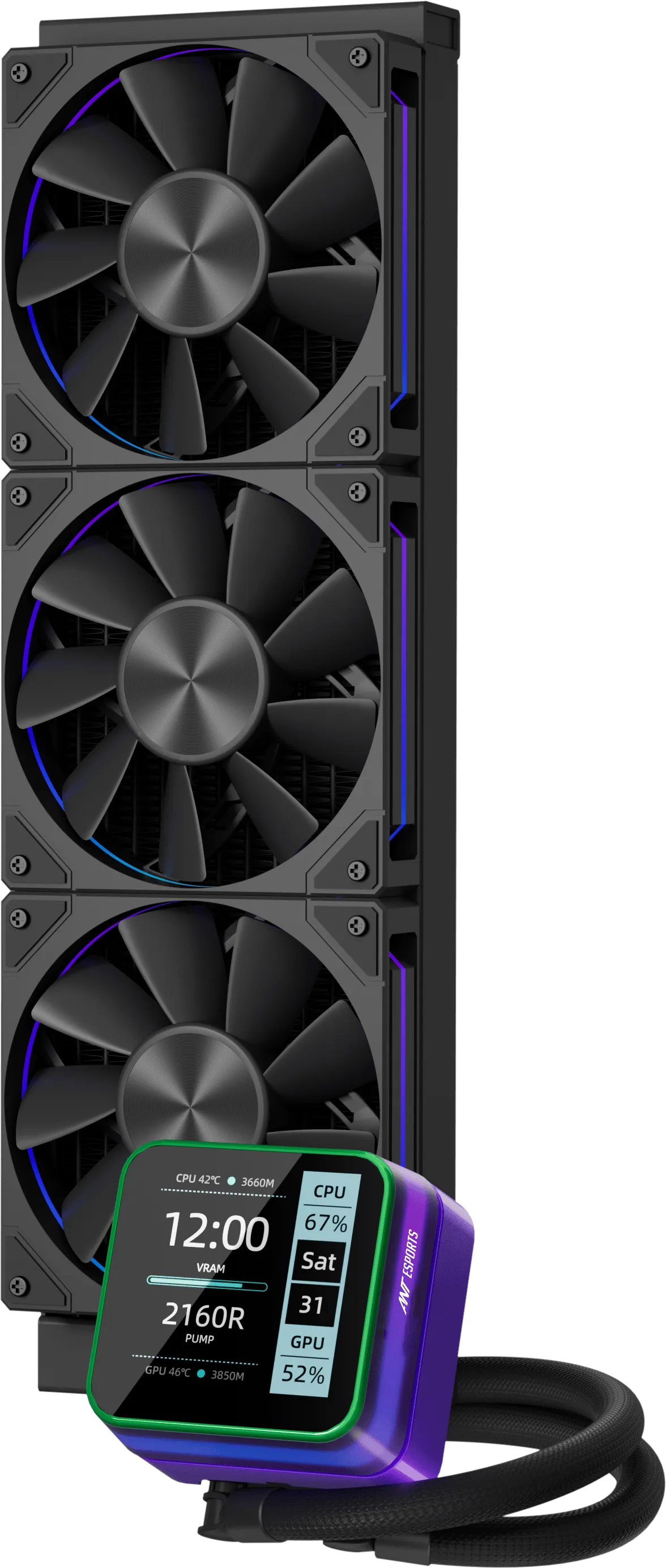Ant Esports CPU Cooler Liquid Glacius-360D ARGB view 2